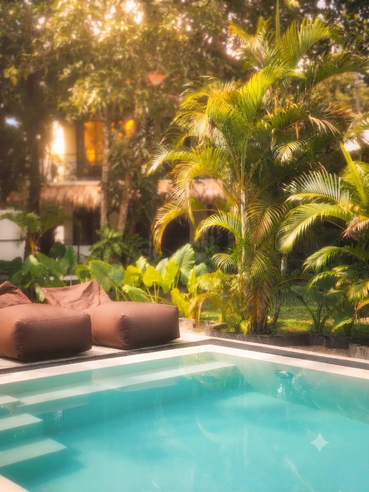 Pool and garden at Sisters Away boutique guest house in Kabalana, Ahangama